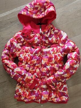 ROXY GIRL Geometric Puffer Winter Jacket// Size 12 Youth